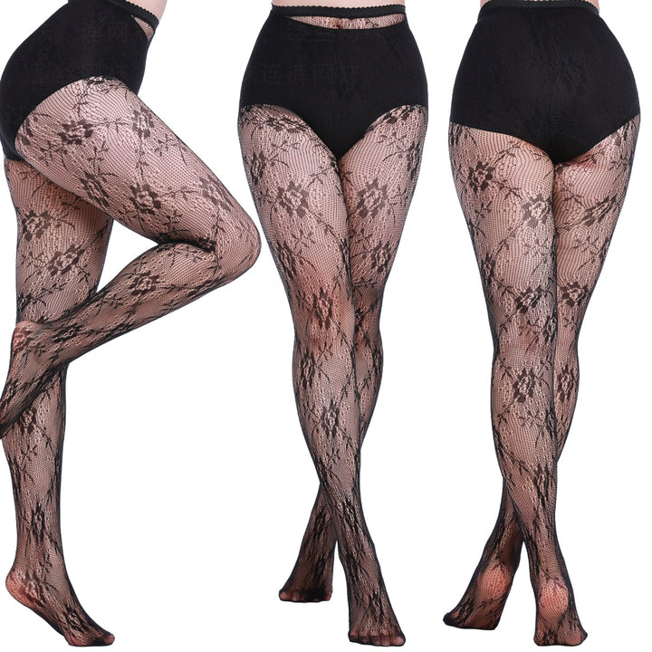 Floral Lace Hollow Fishnet Tights