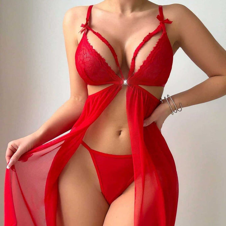 Lace Front‑Open Slip Nightgown
