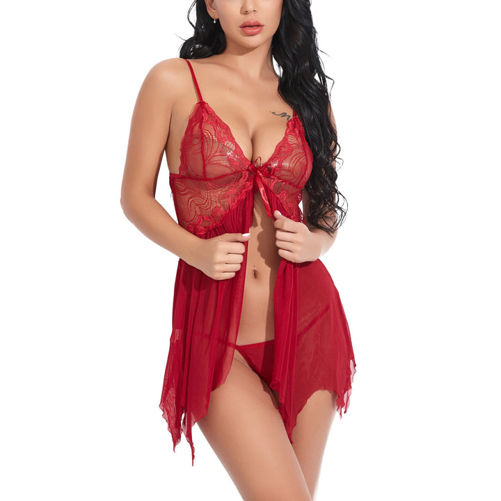 Lace Front‑Split Irregular ightgown