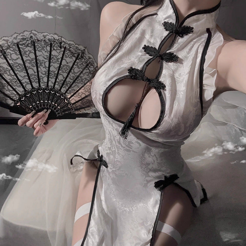 Floral Lace Split Cheongsam Lingerie