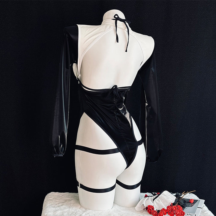Maid Style Patent Leather Bodysuit