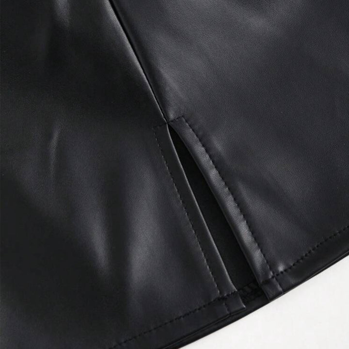 Hem Bodycon Leather Mini Skirt