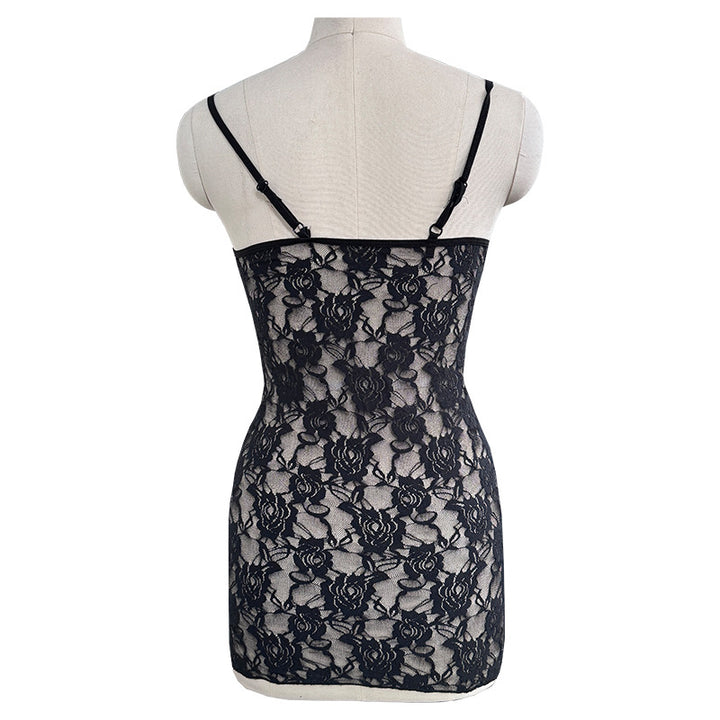 Floral Lace Front Lace-Up Bodycon