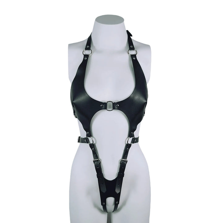 Artificial leather adjustable lingerie