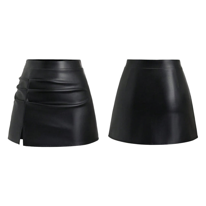 Hem Bodycon Leather Mini Skirt