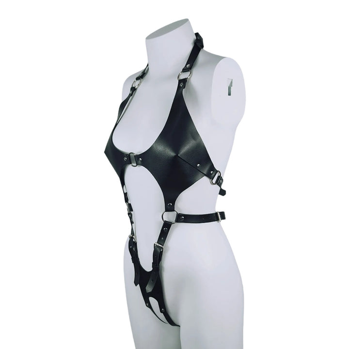 Artificial leather adjustable lingerie