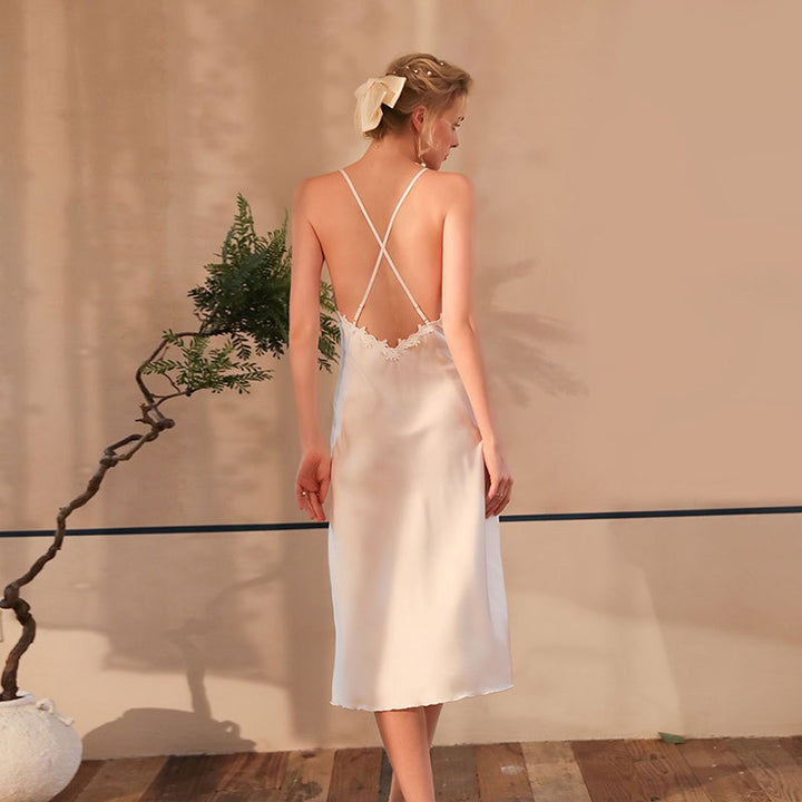 Long Slip Lace Straps Nightgown