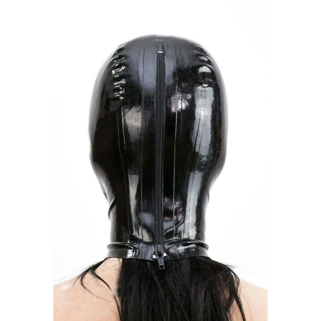 Glossy Black Faux Leather Mask