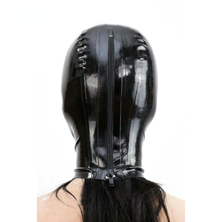 Glossy Black Faux Leather Mask