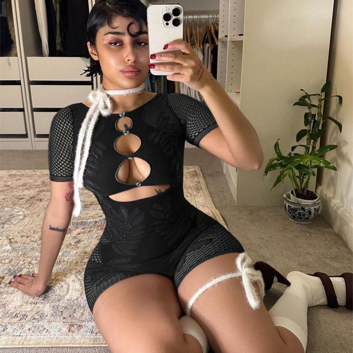 Bodycon Hollow Out Bodysuit Dress