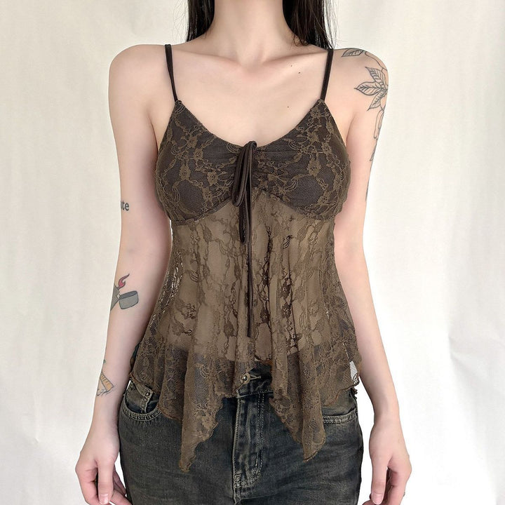 Drawstring Lace Cami Top