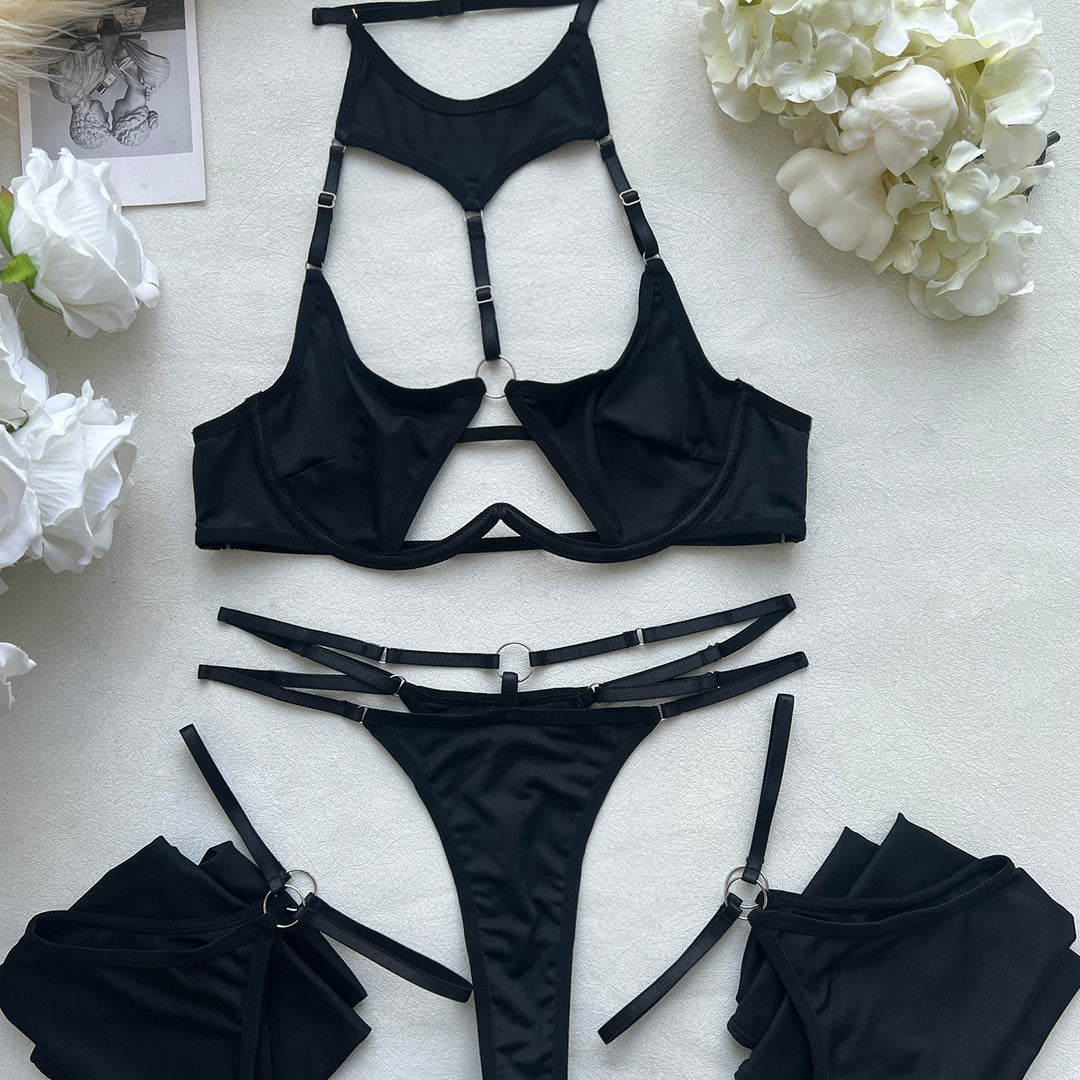 Black Halter O-Ring Lingerie