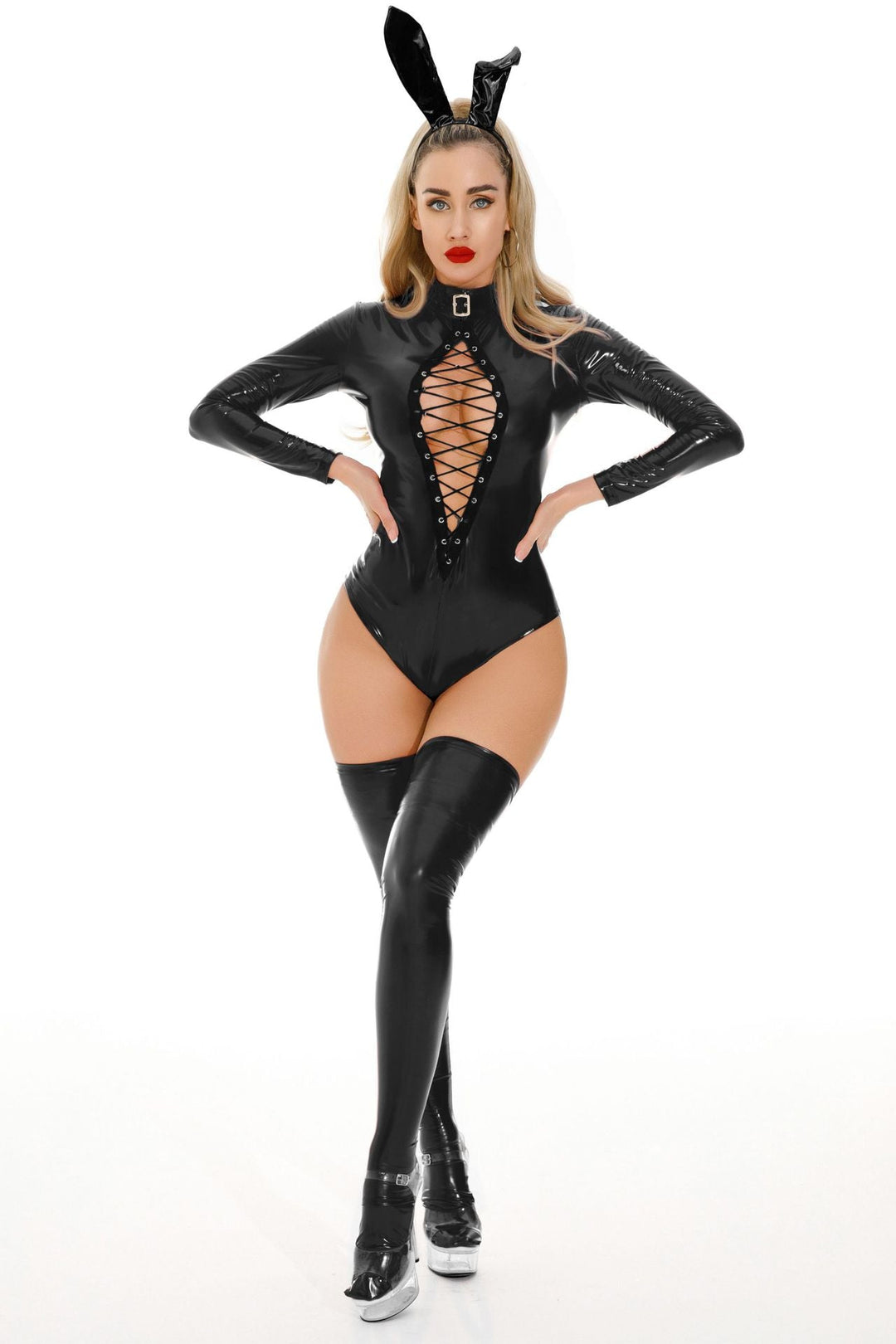 Bunny Girl Glossy PU Bodysuit