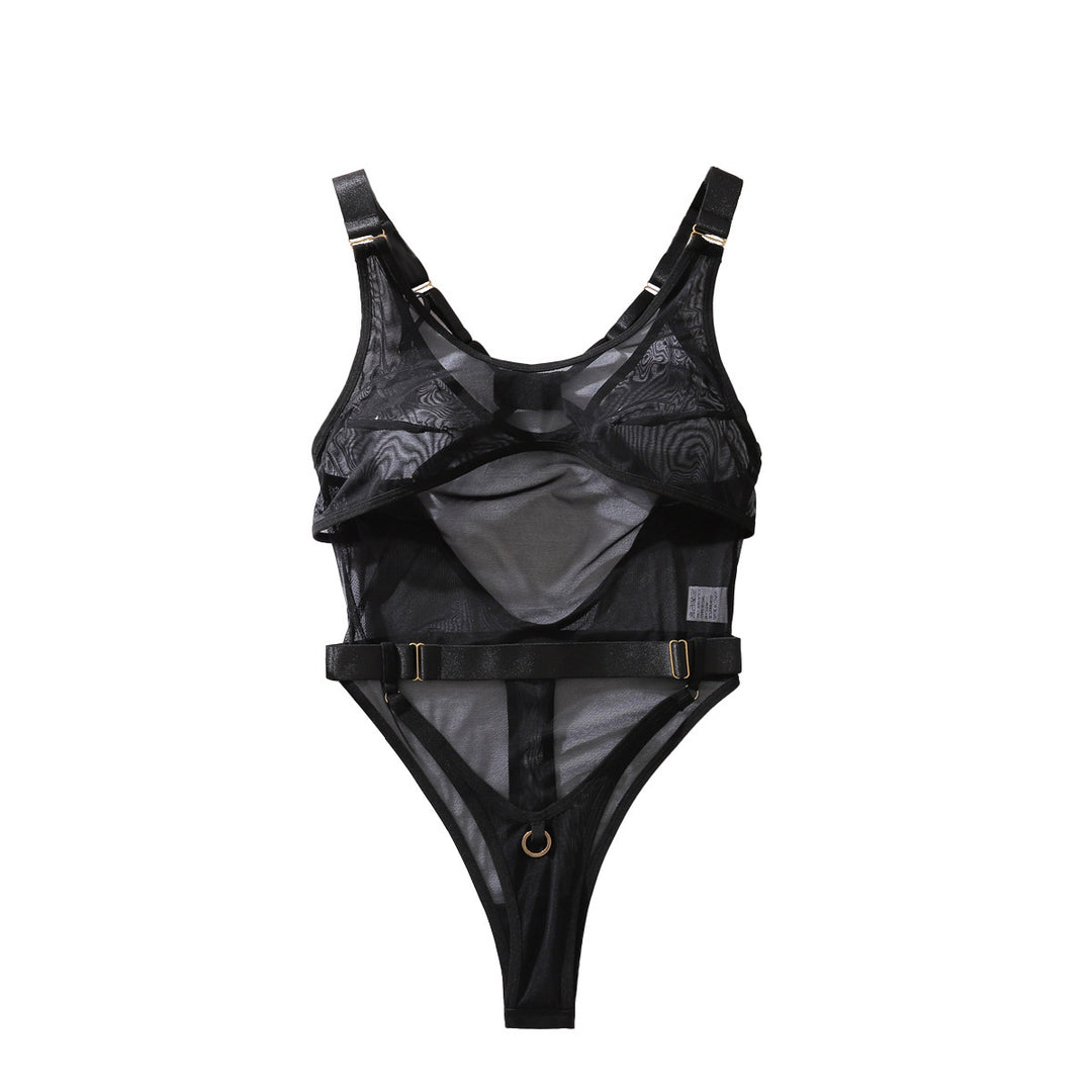 Sheer Mesh Adjustable Strap Bodysuit