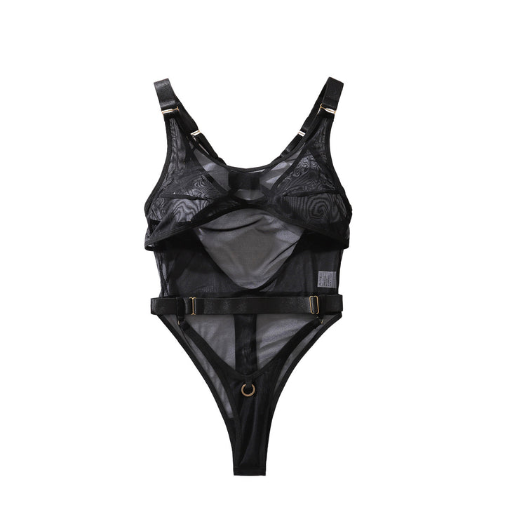 Sheer Mesh Adjustable Strap Bodysuit