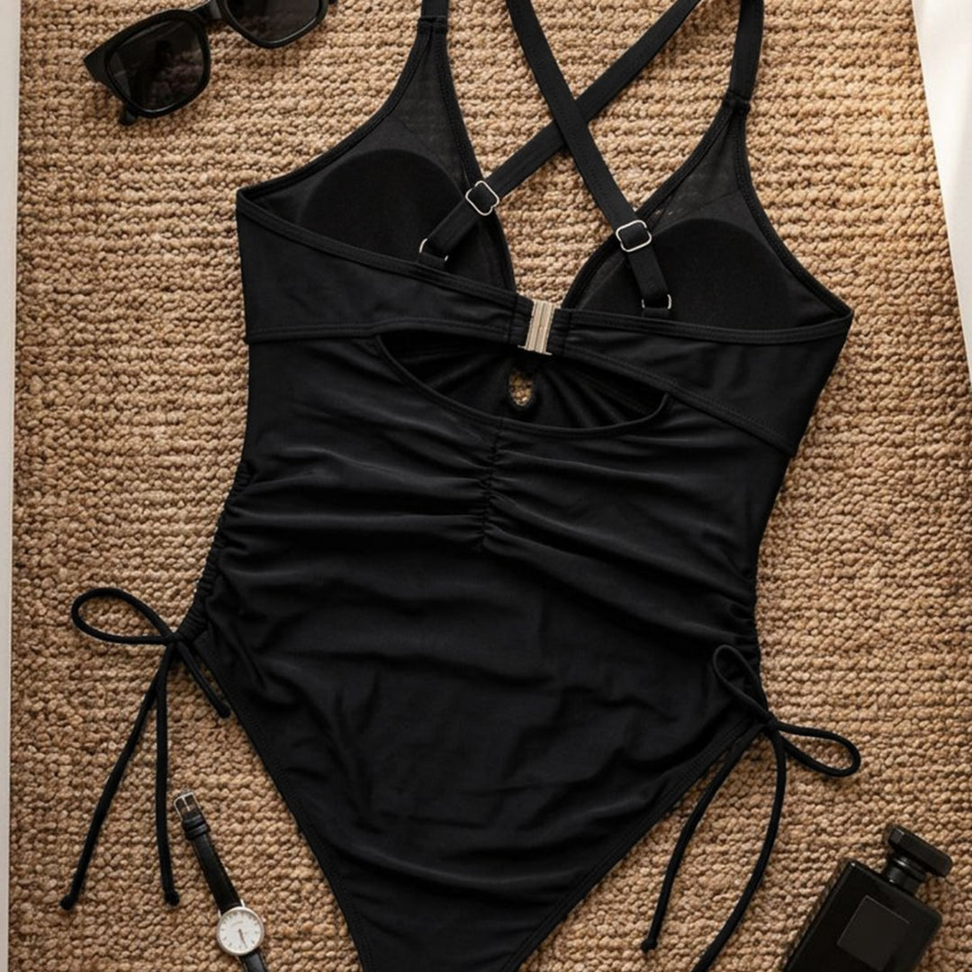 V-Neck  Cutout  One Piece Swimsuit