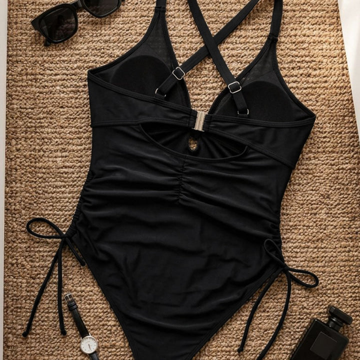 V-Neck  Cutout  One Piece Swimsuit