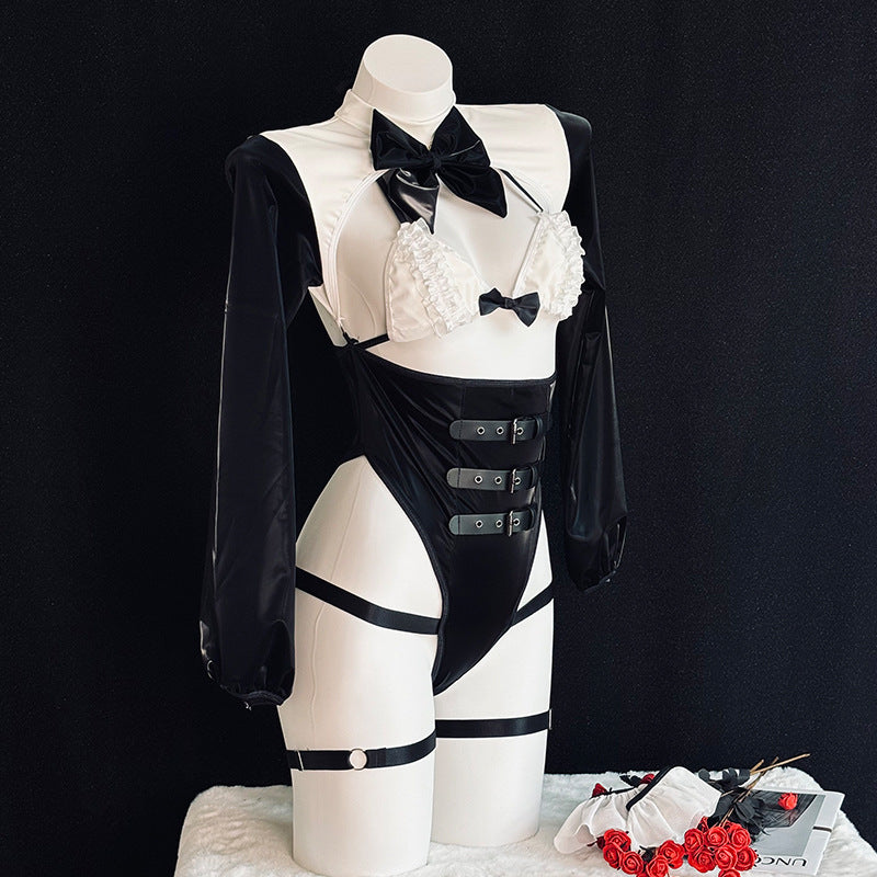 Maid Style Patent Leather Bodysuit
