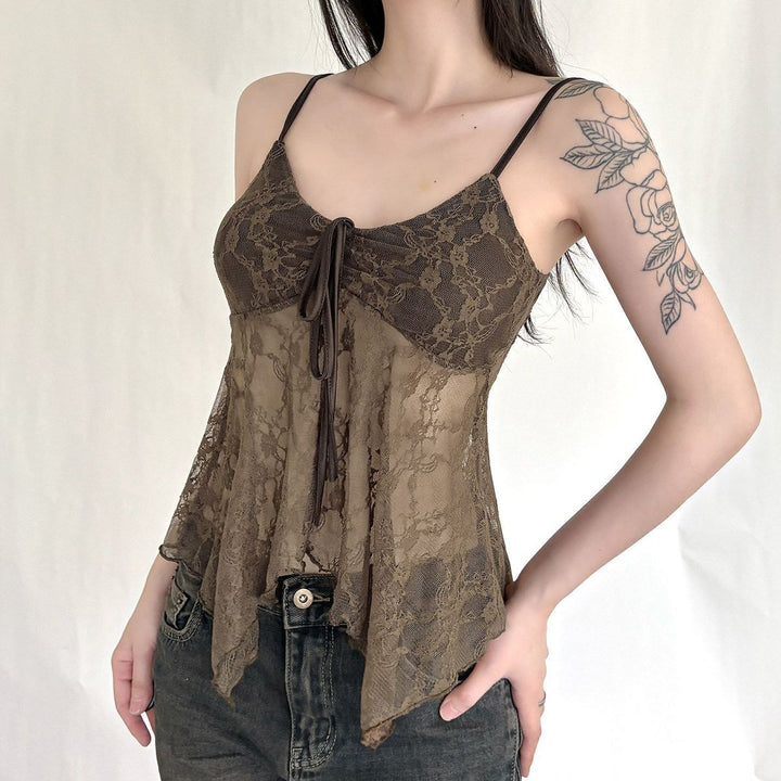 Drawstring Lace Cami Top