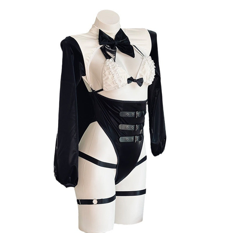 Maid Style Patent Leather Bodysuit