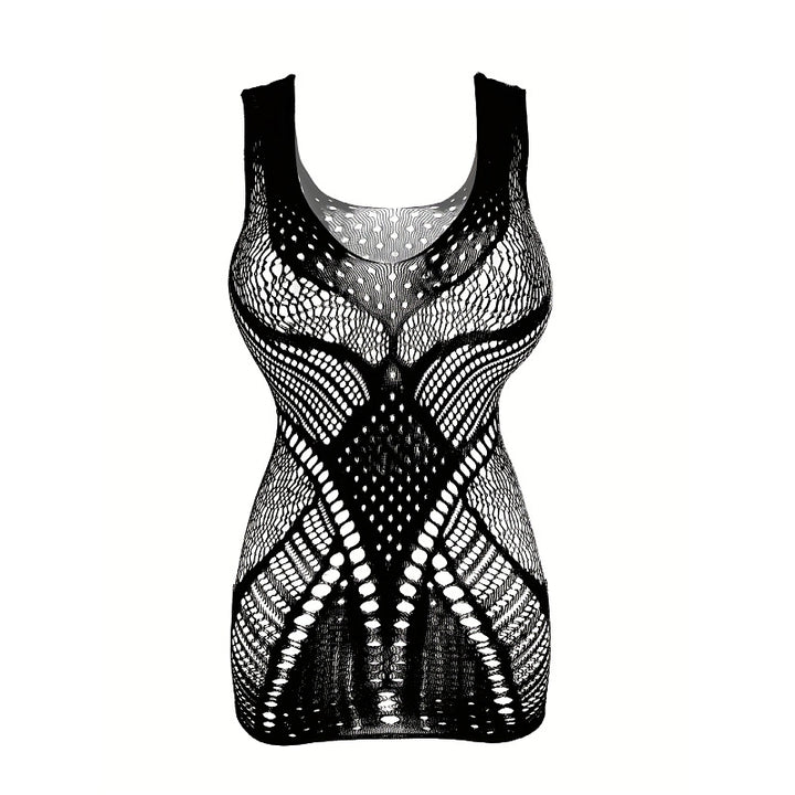 Sleeveless Geometric Hollow‑Out Dress