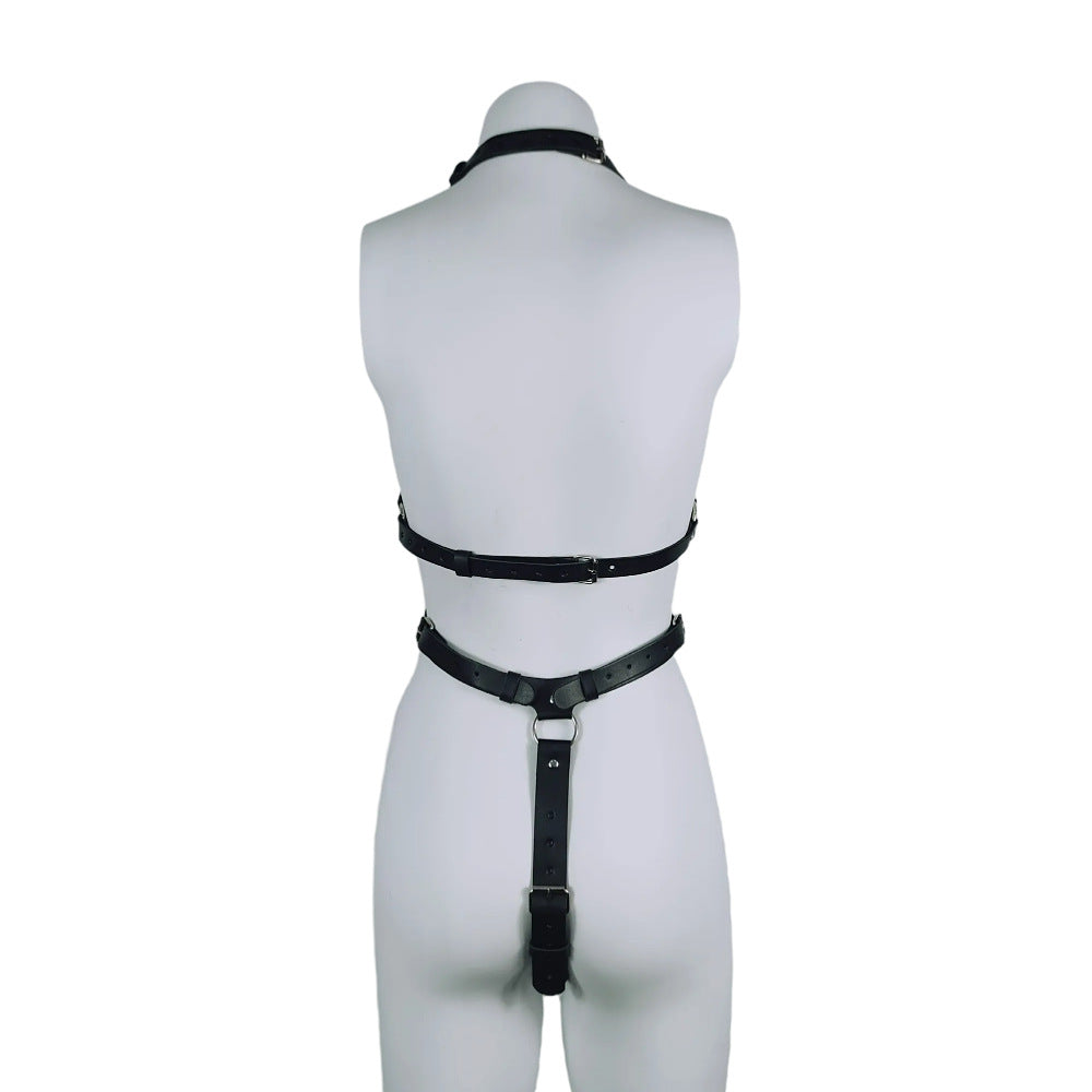 Artificial leather adjustable lingerie