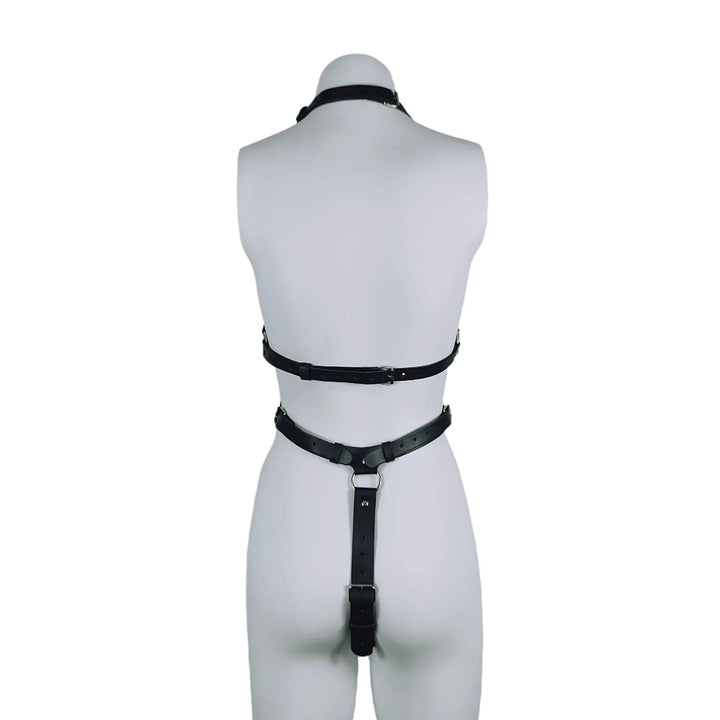 Artificial leather adjustable lingerie