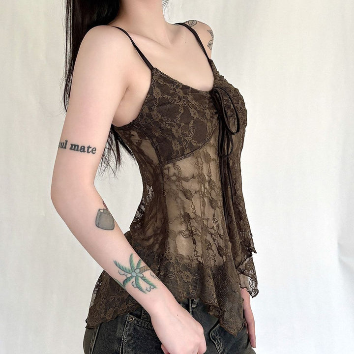 Drawstring Lace Cami Top