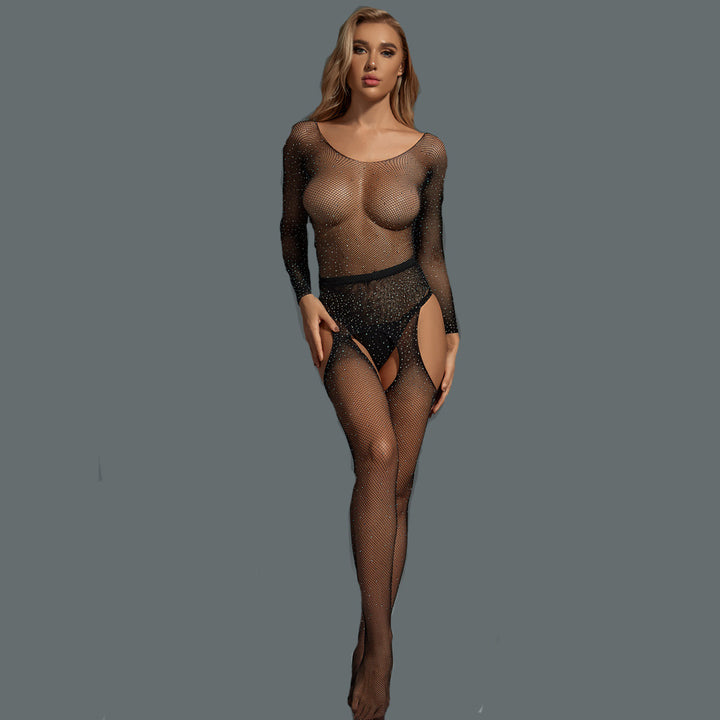 Long-Sleeve Fishnet Mesh Bodystocking