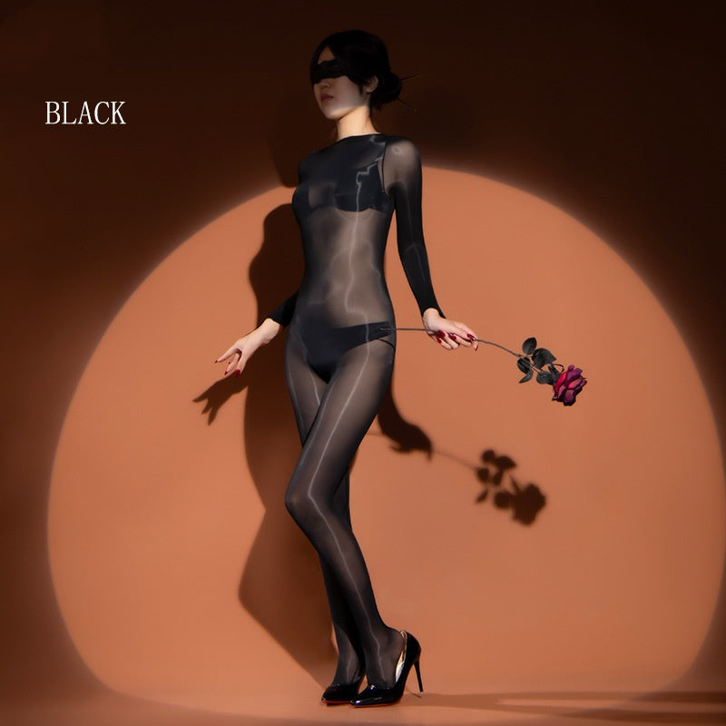 Glossy Oil Shine Full Body Stockings