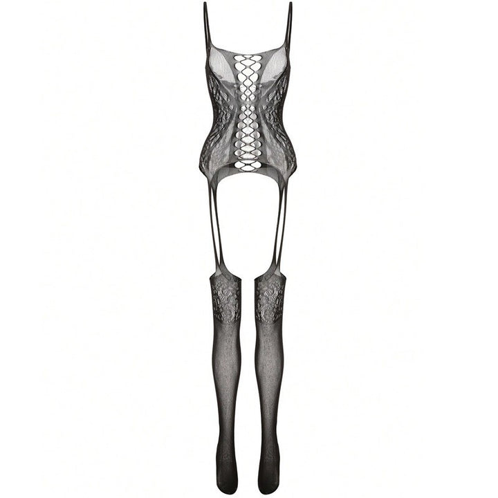 Hollow‑Out Lace Suspender Stockings