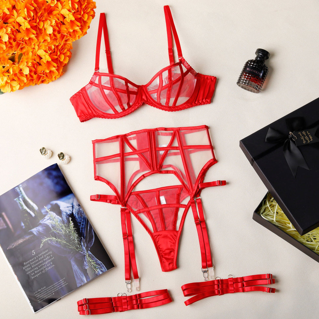 Cool Geometric Line Cutout Strappy Lingerie