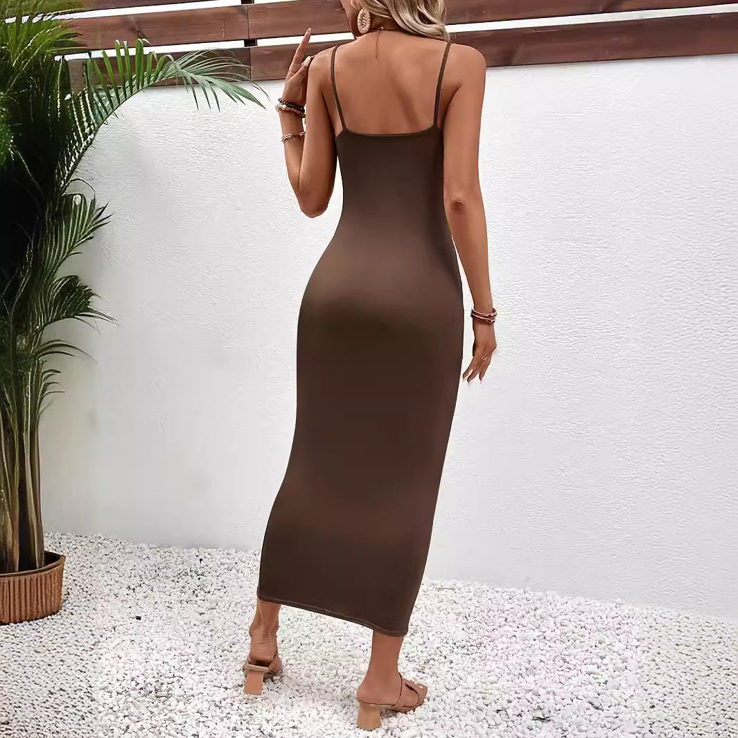 Square Neck Backless Bodycon Dress