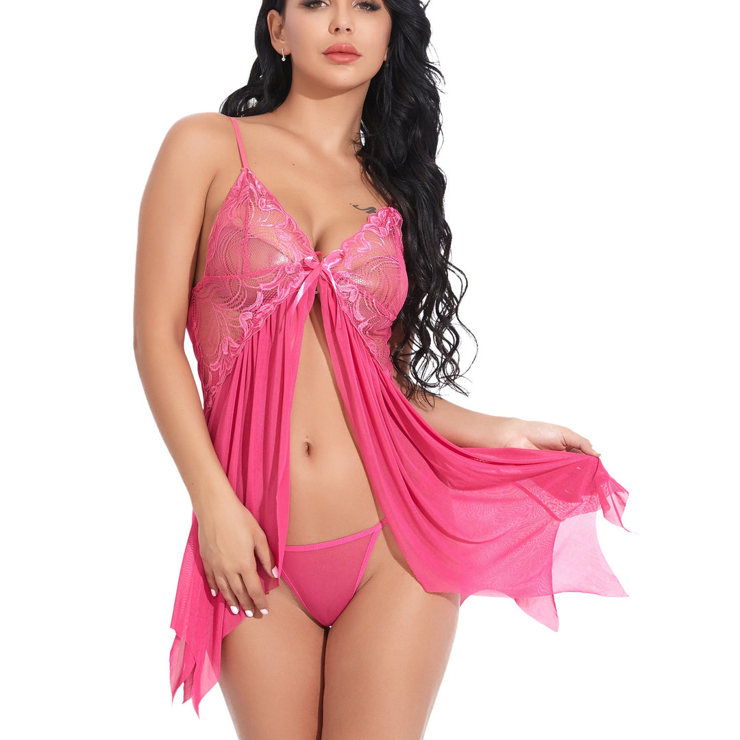 Lace Front‑Split Irregular ightgown