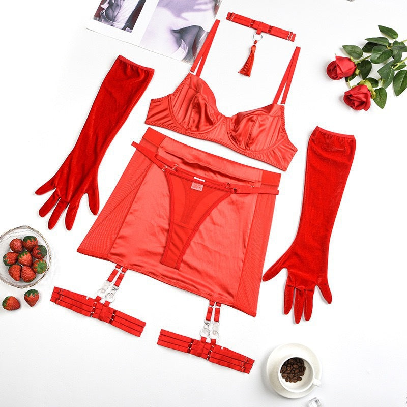 Tassel Satin Patchwork Lingerie