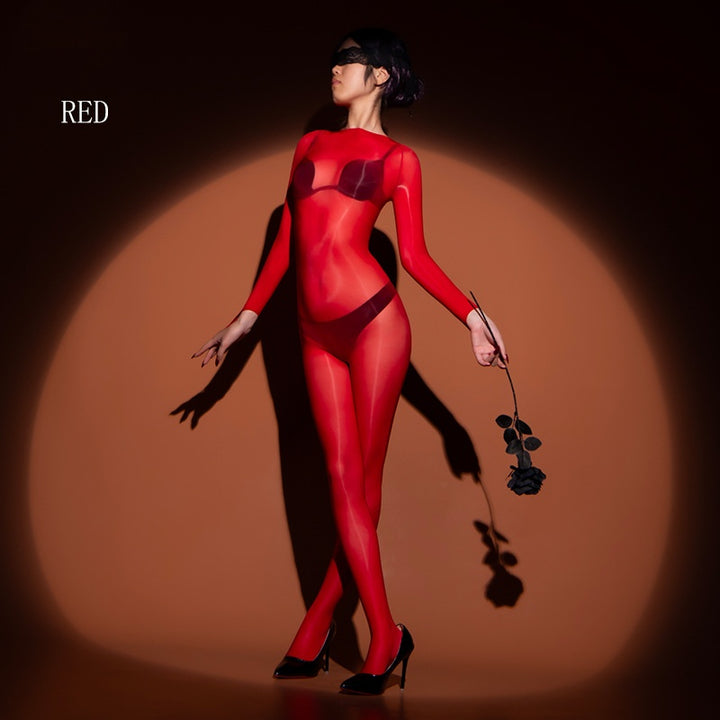 Glossy Oil Shine Full Body Stockings