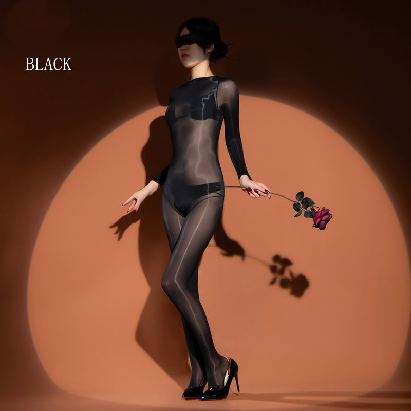 Glossy Oil Shine Full Body Stockings