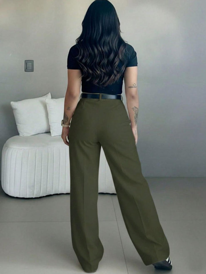 Women’s High-Waisted Straight-Leg Tailored Trousers