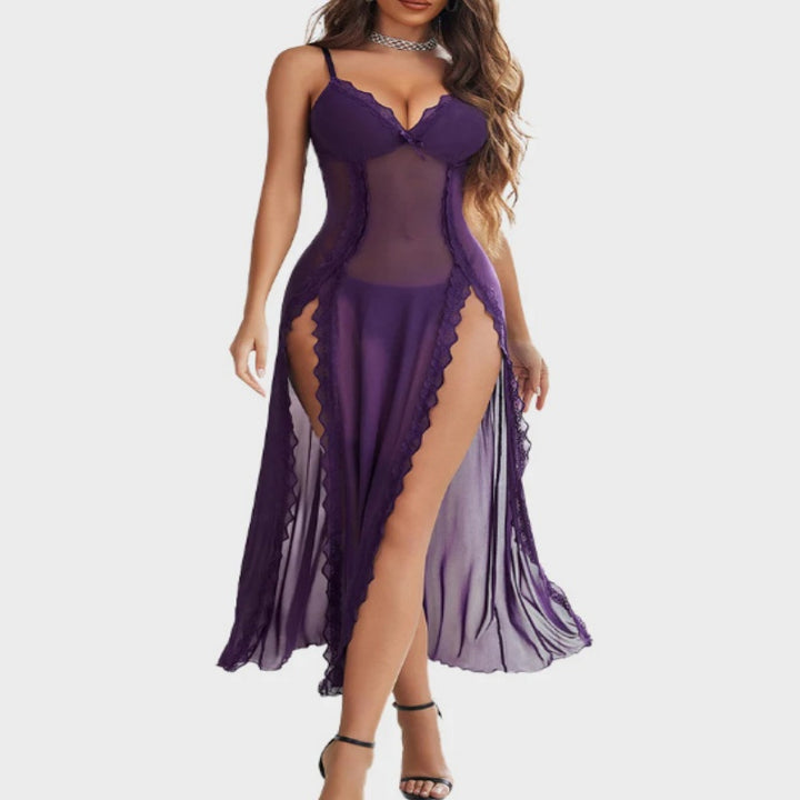 Lace Split Spaghetti Strap Nightgown