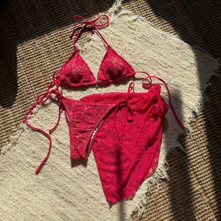 Lace Halter Bikini Swimsuit