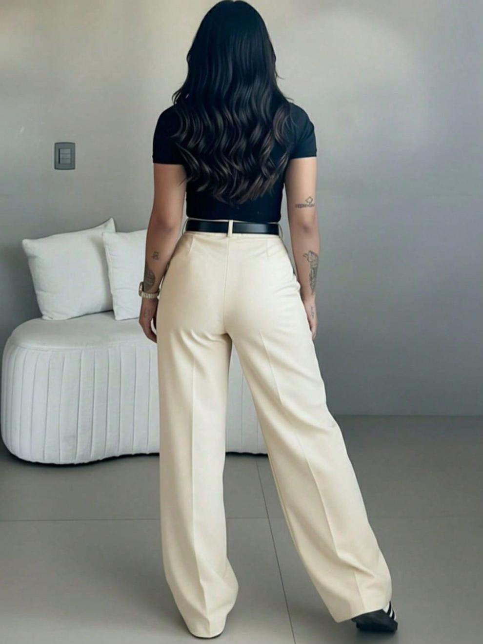 Women’s High-Waisted Straight-Leg Tailored Trousers