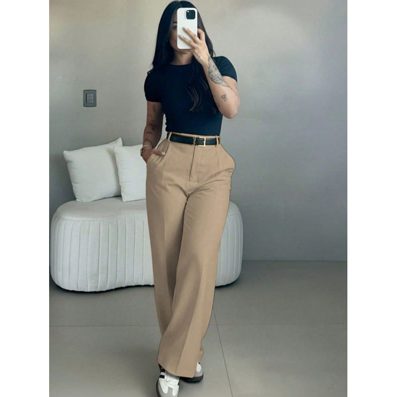 Women’s High-Waisted Straight-Leg Tailored Trousers