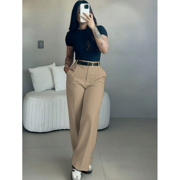 Women’s High-Waisted Straight-Leg Tailored Trousers