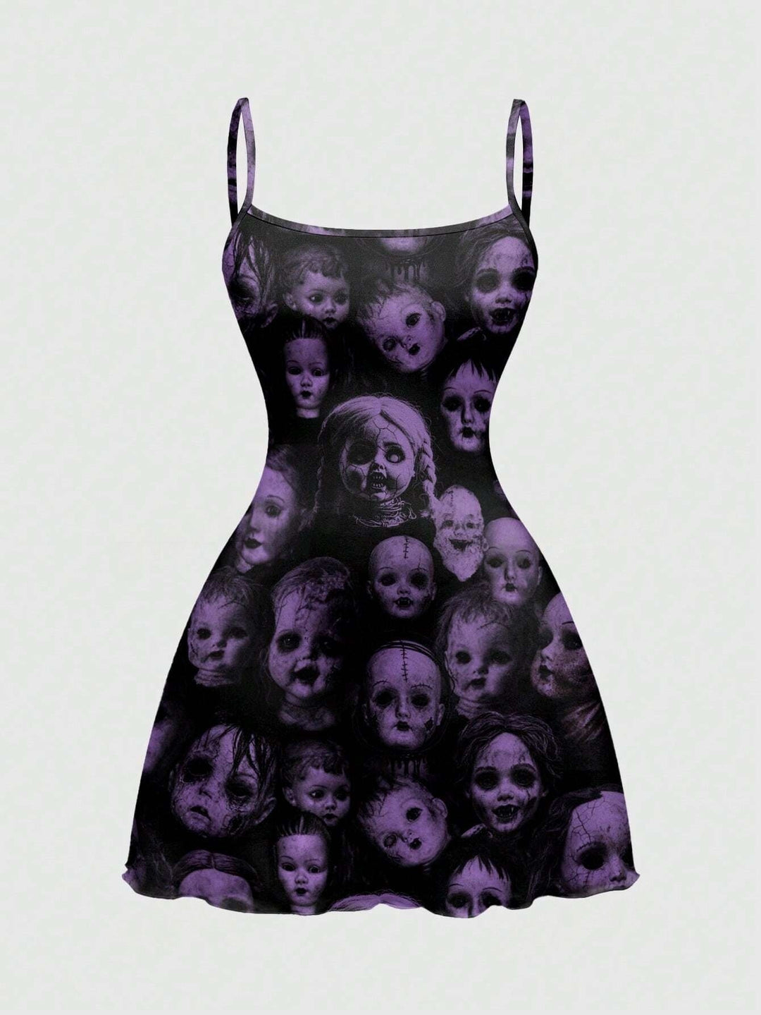 Gothic Halloween Graphic Print Cami Mini Dress