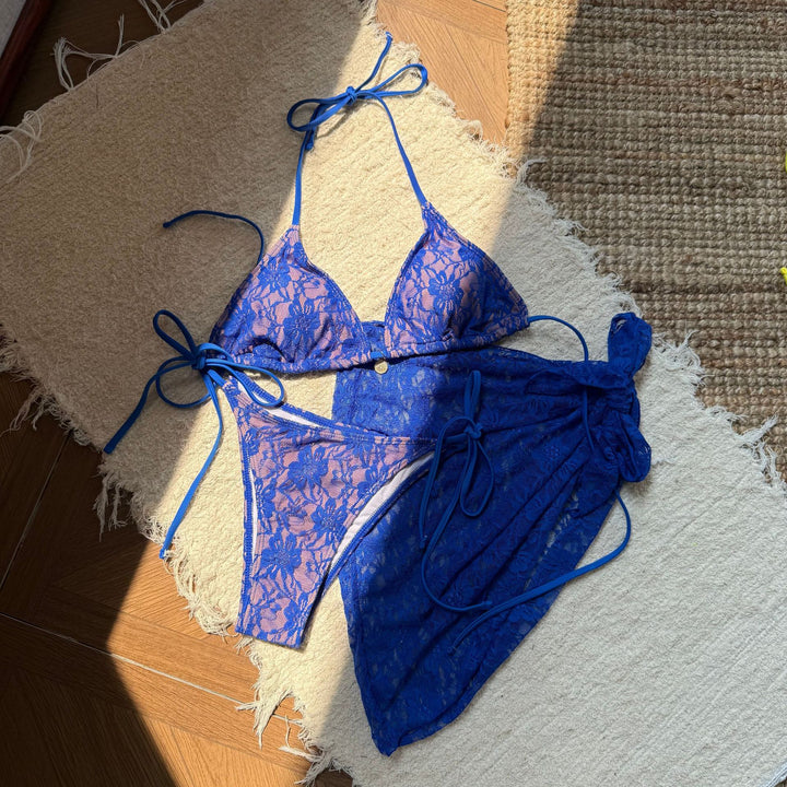 Lace Halter Bikini Swimsuit