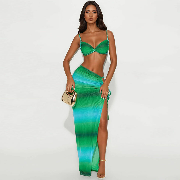 Gradient Twist‑Front Skirt