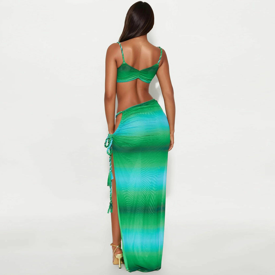 Gradient Twist‑Front Skirt