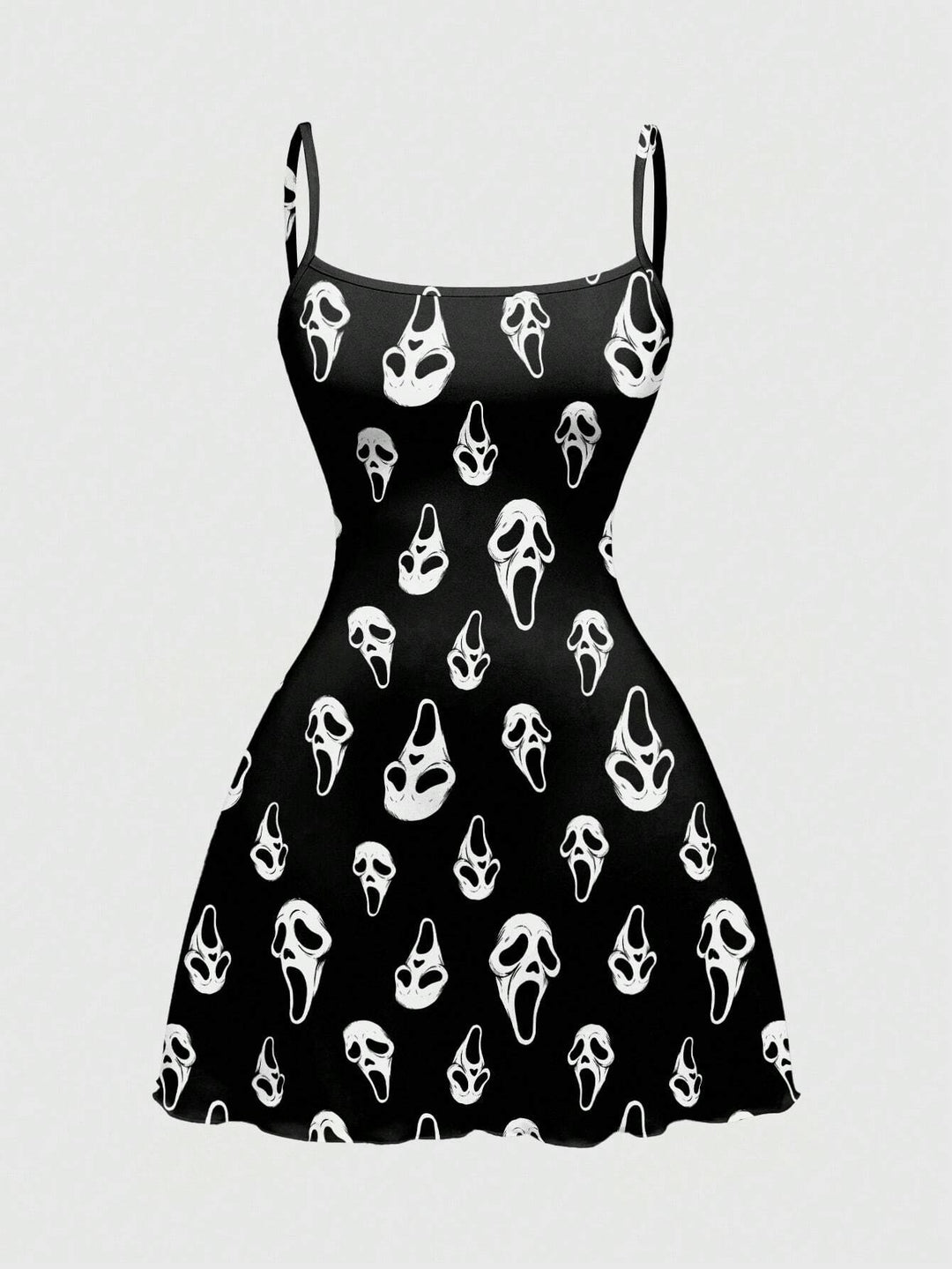 Gothic Halloween Graphic Print Cami Mini Dress