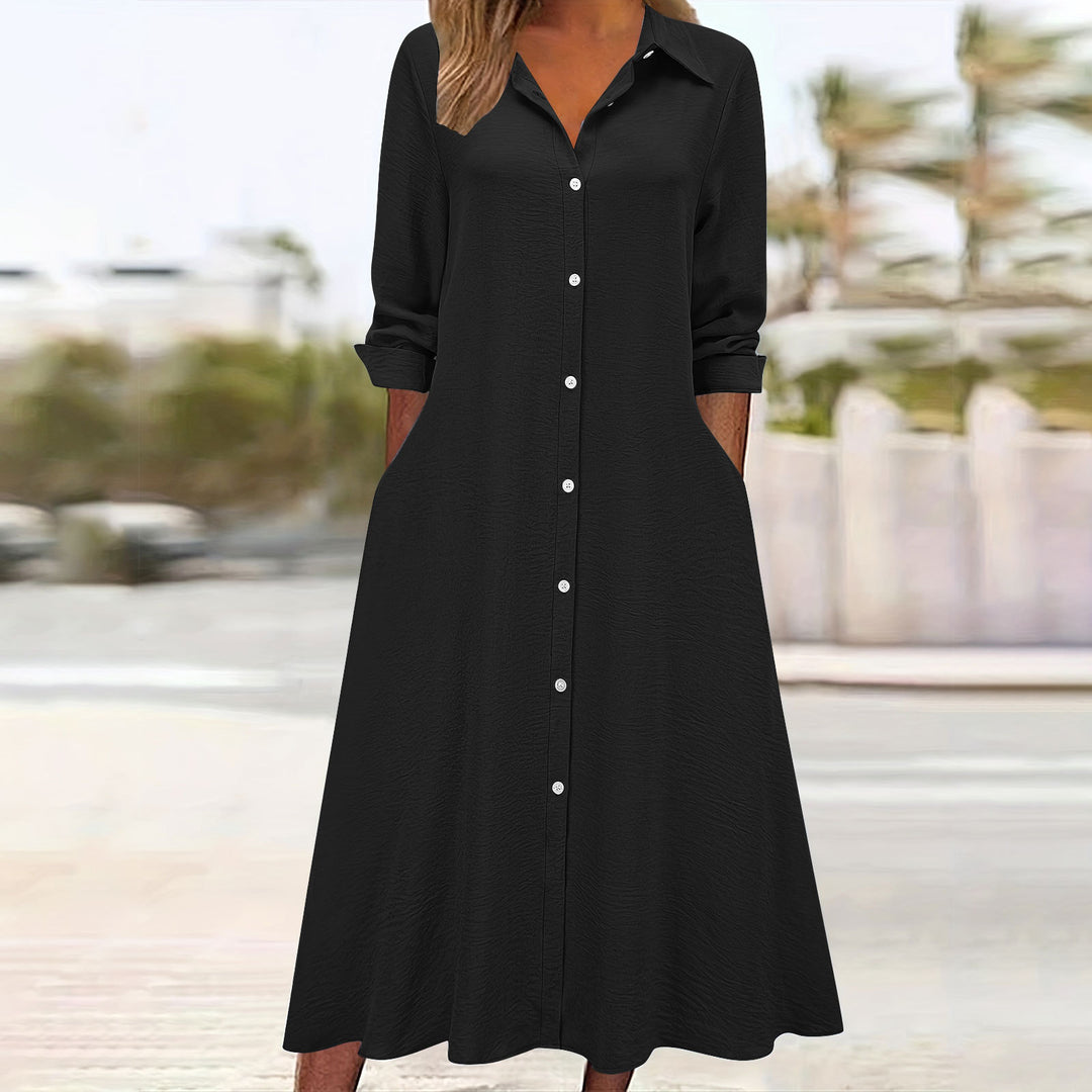 Women’s Cotton-Linen Relaxed Shirt Dress