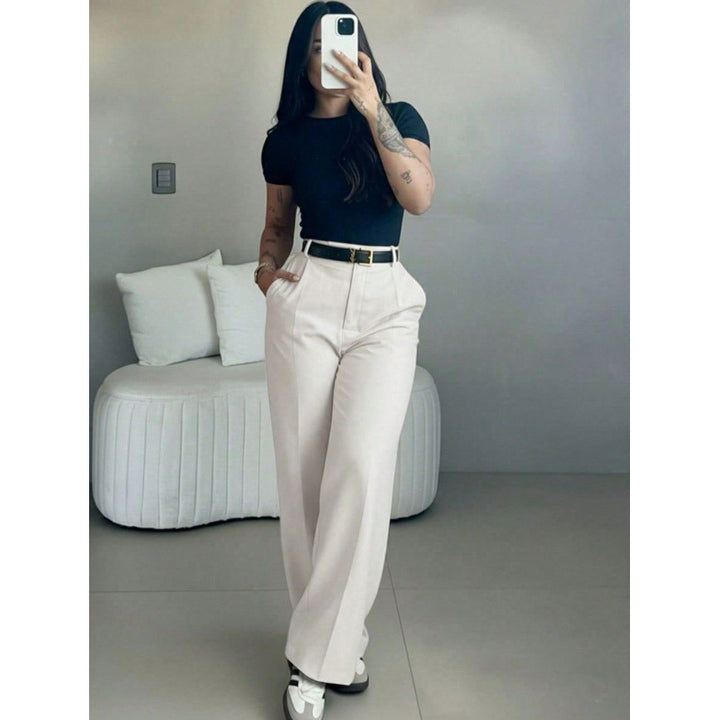 Women’s High-Waisted Straight-Leg Tailored Trousers